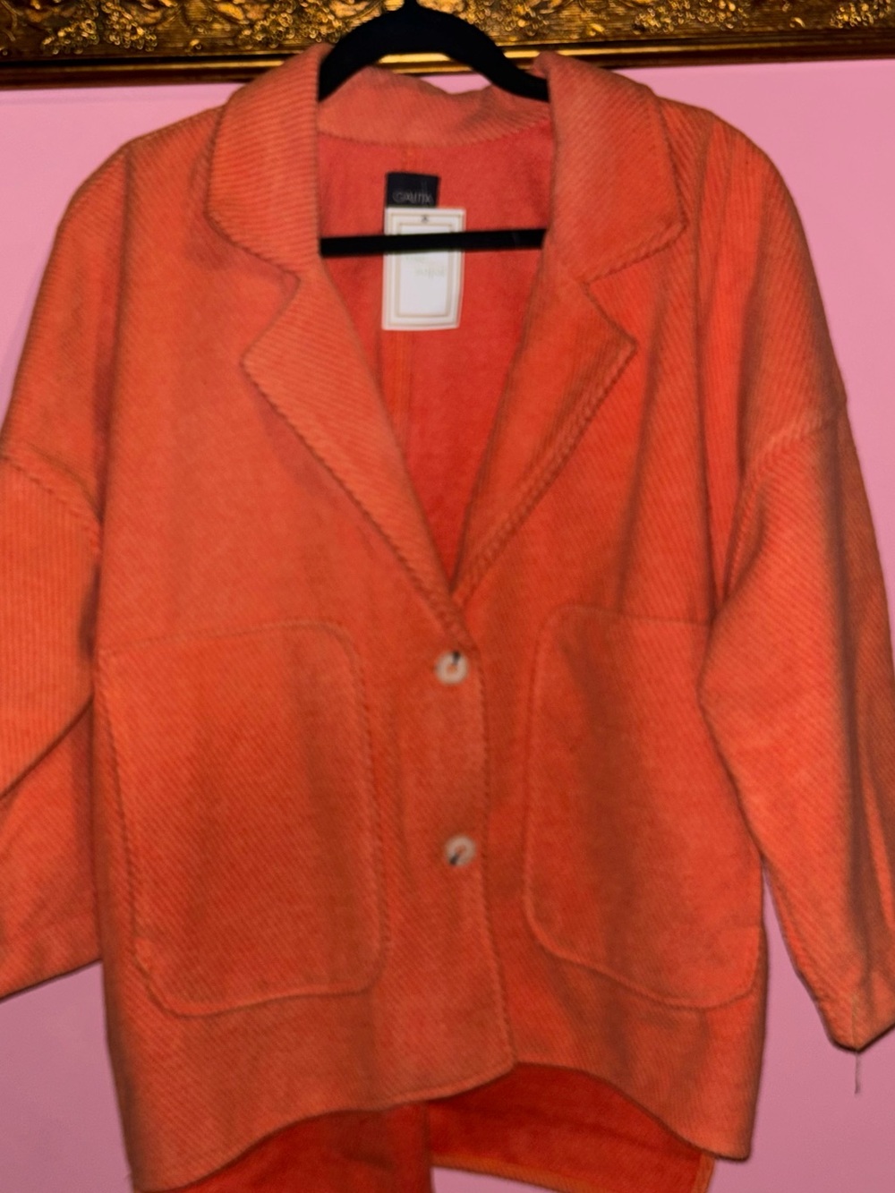 Galita Women's Orange Button-Front Coat Jacket